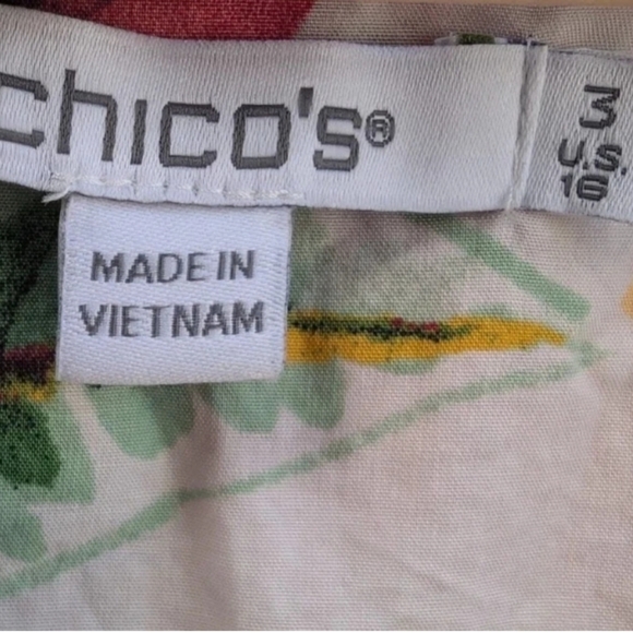 Chico's Tiered Floral Cotton Maxi Dress - Picture 3 of 4